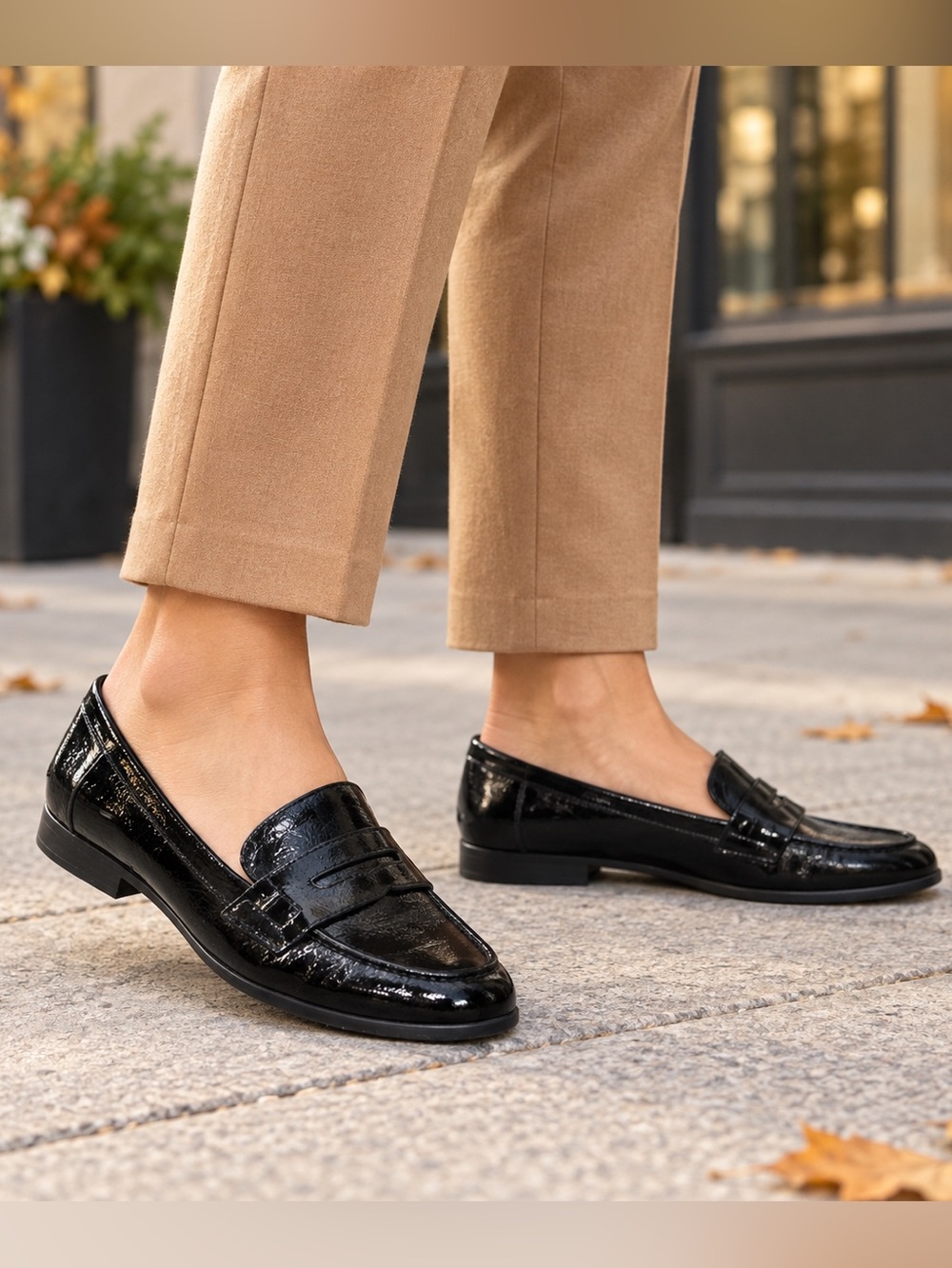 LifeStride Black Patent Penny Loafers Wide Fit Women’s Size 8W
